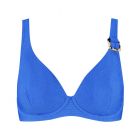 Wavy Blue Plunge Bikinitop