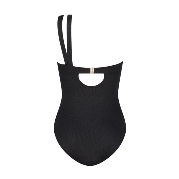 BEACHLIFE One-shoulder swimsuit BLACK SWIRL in black